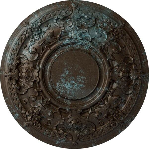 Ekena Millwork Jackson Ceiling Medallion (Fits Canopies up to 13 1/2"), 32 3/4"OD x 2 1/2"P, Bronze Blue Patina CM32JABBS - main